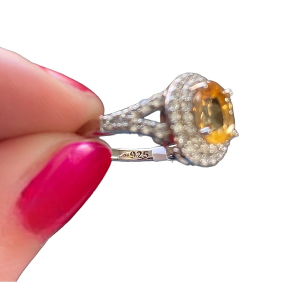 Womens Genuine Yellow Citrine Sterling Silver Cocktail Ring, Size 6.75, NWOT - Picture 10 of 12